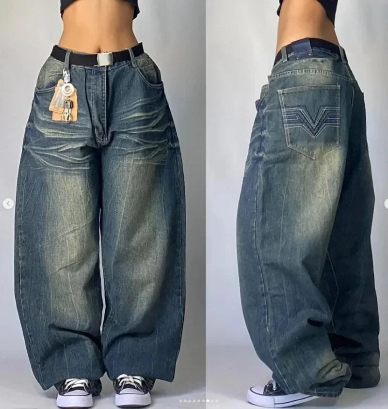 Y2K High-Waist Wide-Leg Jeans – 14 Colors