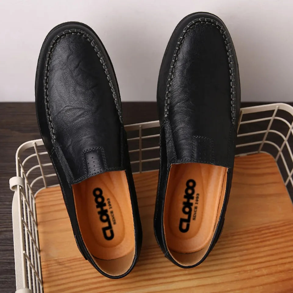 Men's Genuine Leather Loafers | Slip-On Moccasin Driving Shoes