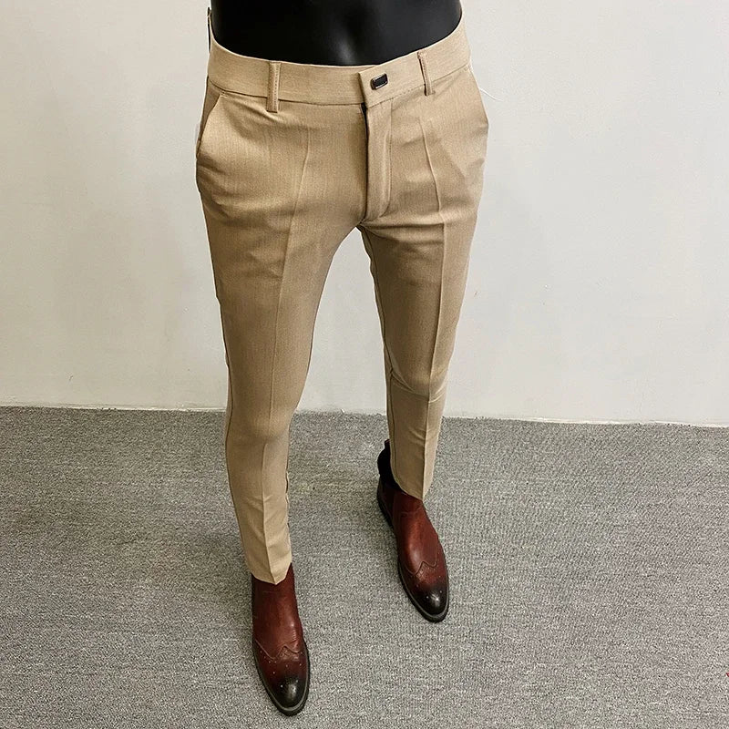 Men's Slim Fit Suit Trousers — Stretch Dress Pants for Business & Formal Wear