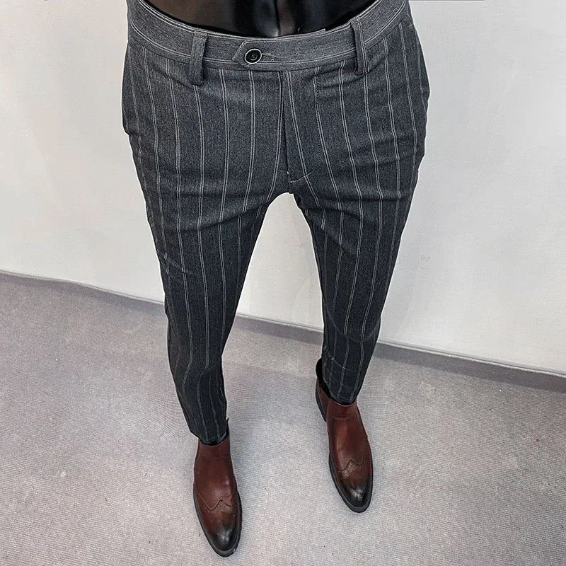 Men's Slim Fit Suit Trousers — Stretch Dress Pants for Business & Formal Wear