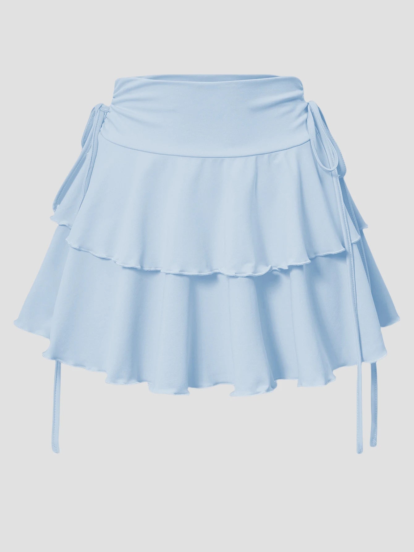 High-Waist Solid Color Mini Skirt