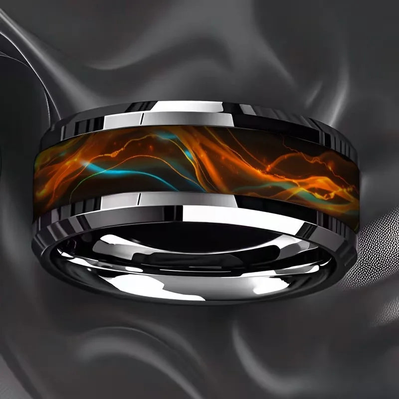 Cyberpunk 8mm Stainless Steel Ring | Gothic Punk Biker Jewelry for Men & Women