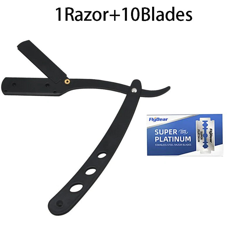 Classic Folding Straight Razor – Stainless Steel Shaving Set