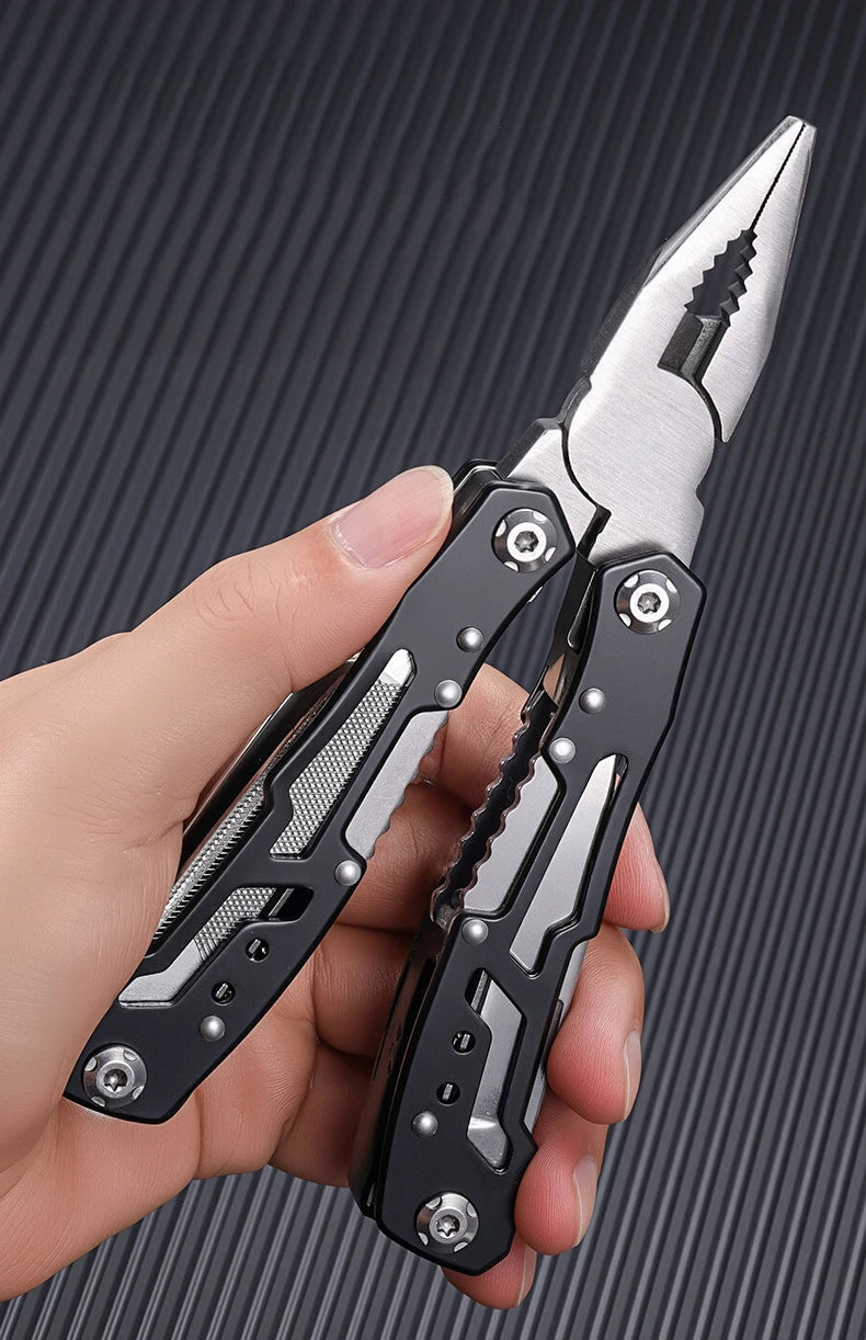 Pocket Mini Multi-Tool Pliers – Folding Knife, Screwdriver, Opener & Nail File | EDC