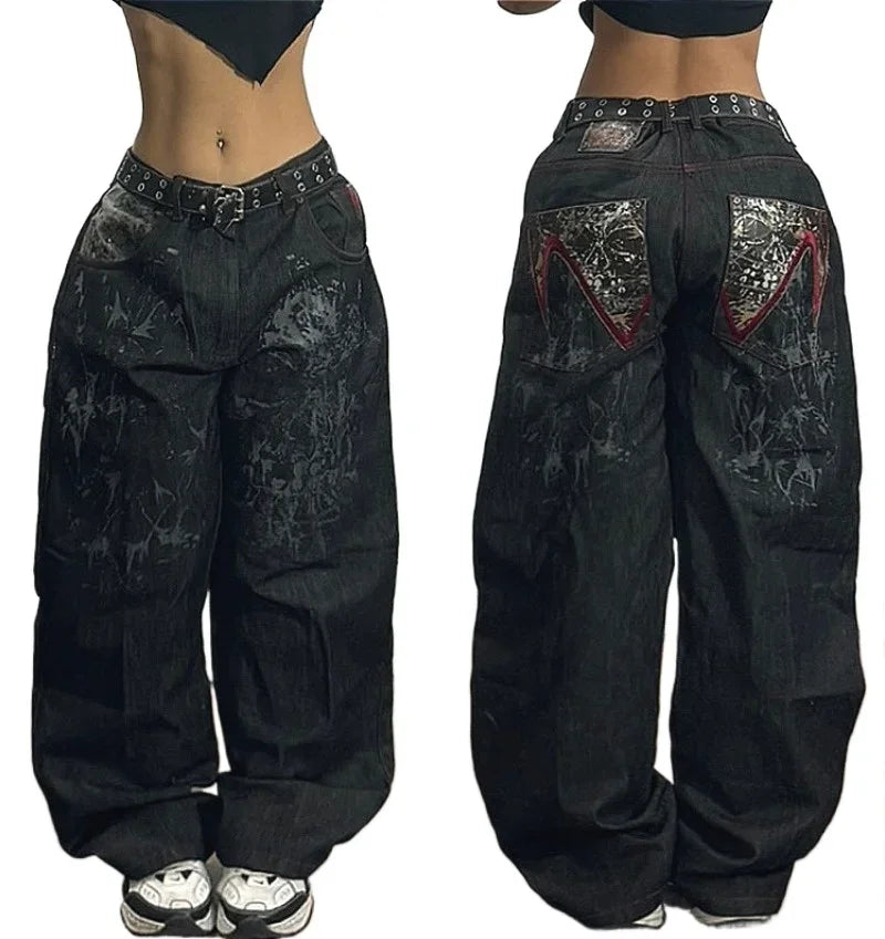 Y2K High-Waist Wide-Leg Jeans – 14 Colors