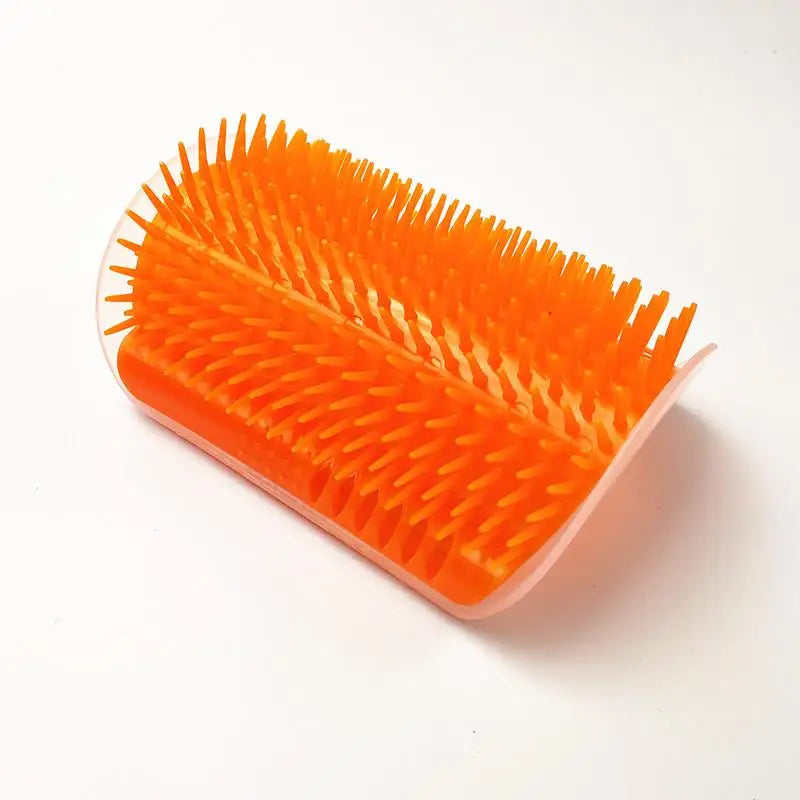 Cat Self-Groomer Brush & Massage Comb with Catnip – Corner Wall Scratcher for Kittens & Cats