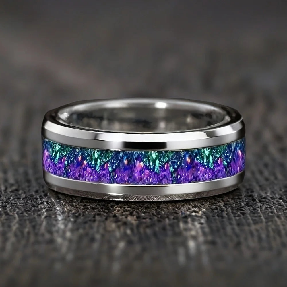 Cyberpunk 8mm Stainless Steel Ring | Gothic Punk Biker Jewelry for Men & Women