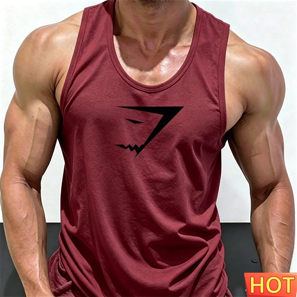 Men's Printed Gym Vest – Quick-Dry Sleeveless Sports Tank Top