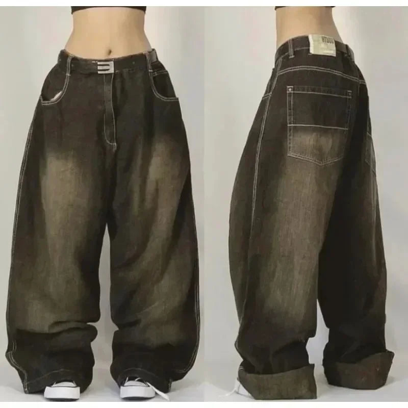 Y2K High-Waist Wide-Leg Jeans – 14 Colors