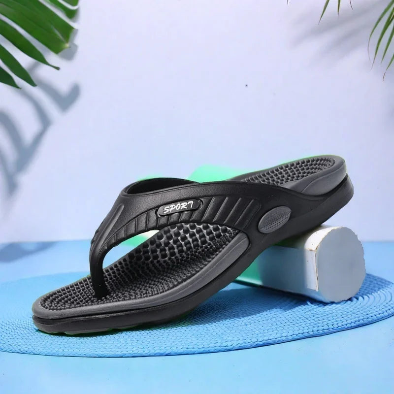 Sandalias ligeras de masaje de EVA para hombre – Chanclas sin cordones para playa, casa y exteriores