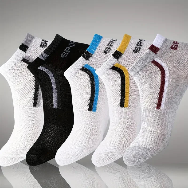 Calcetines tobilleros de malla transpirable para hombre – Paquetes a granel, absorción de humedad, casual y deportivo