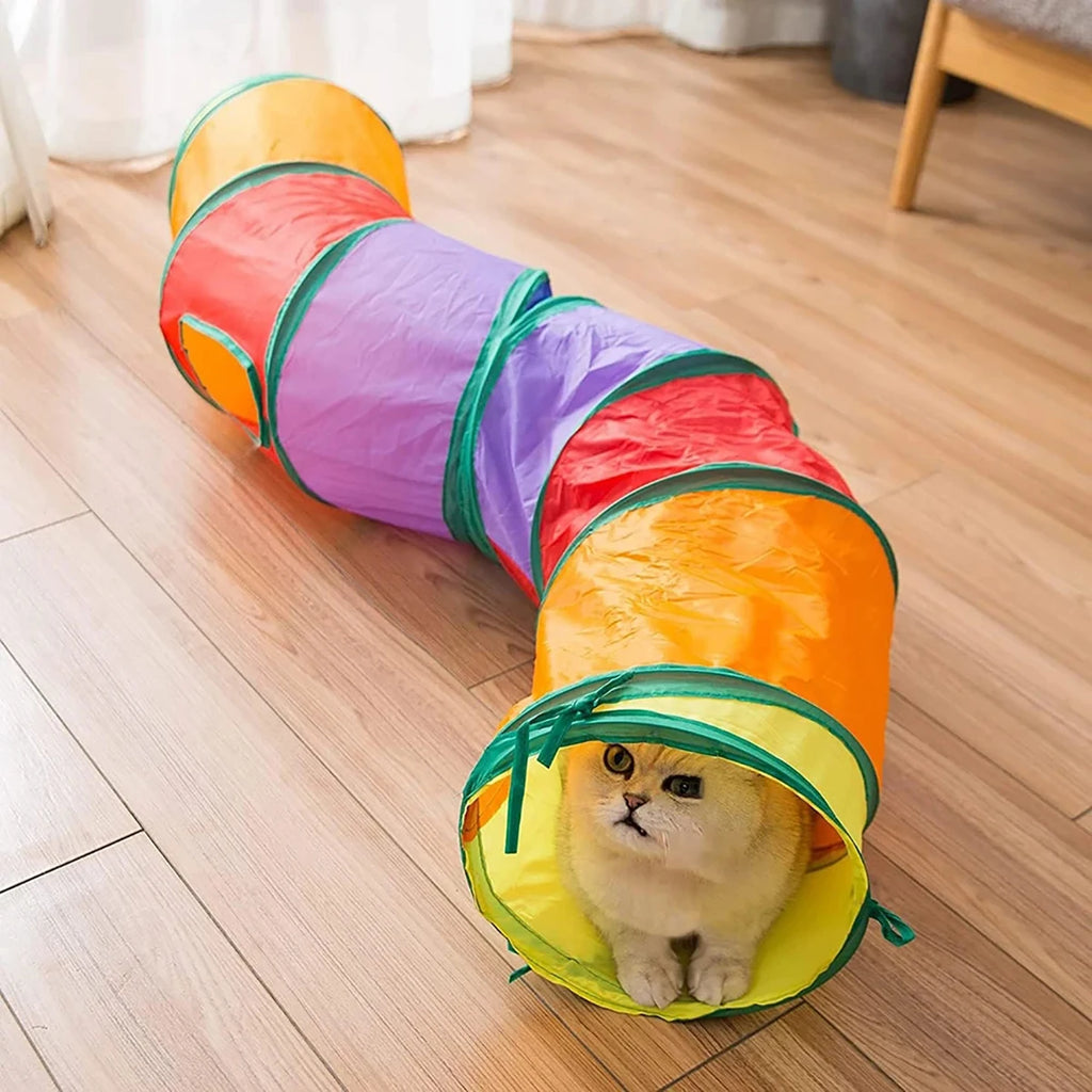 Foldable Cat Tunnel Tube Toy – Collapsible Interactive Play Tunnel for Cats, Kittens & Rabbits