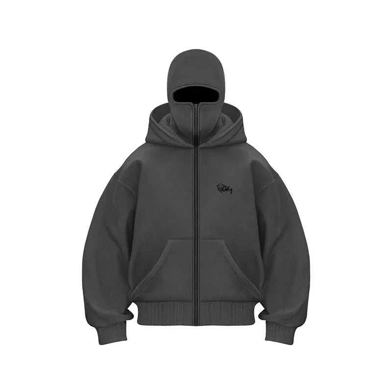 Printed Fleece Zip-Up Hoodie