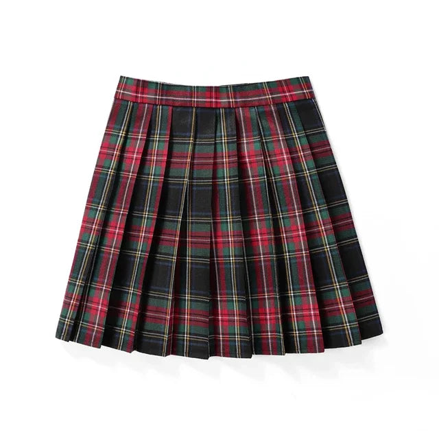 Plaid Pleated Mini Skirt