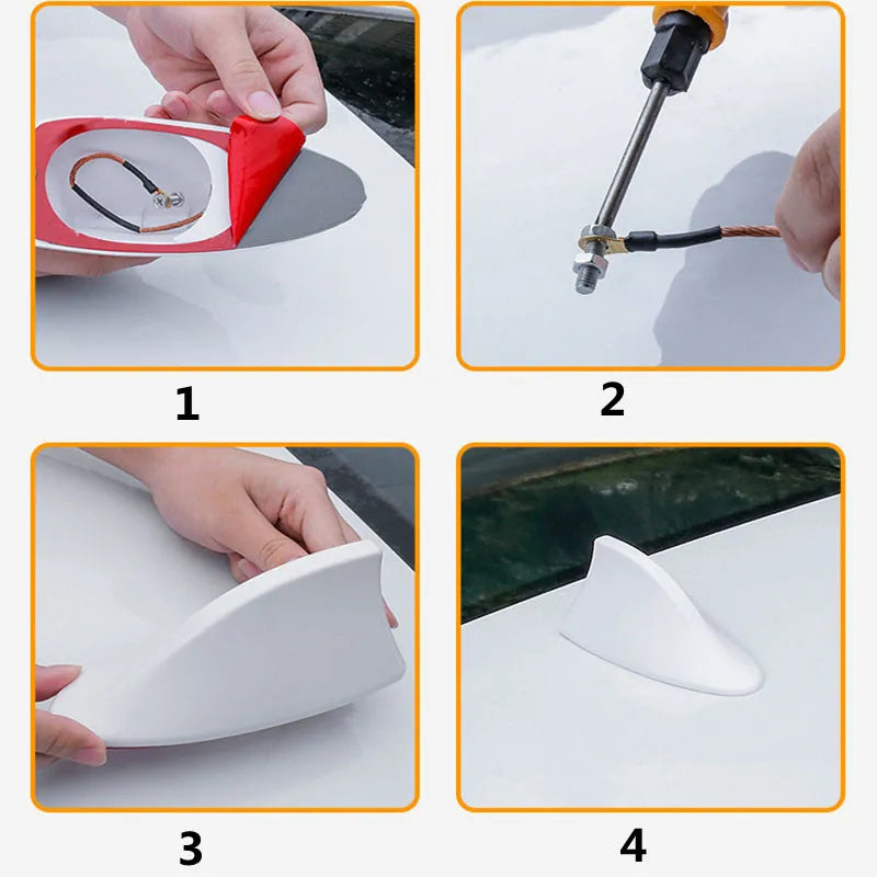 Car Shark Fin Antenna – Universal FM/AM Radio Aerial Replacement | No Drilling
