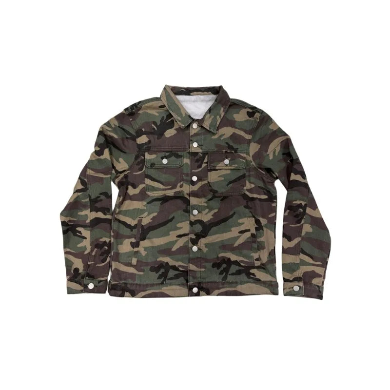 Camo Patchwork Color-Block Jacket