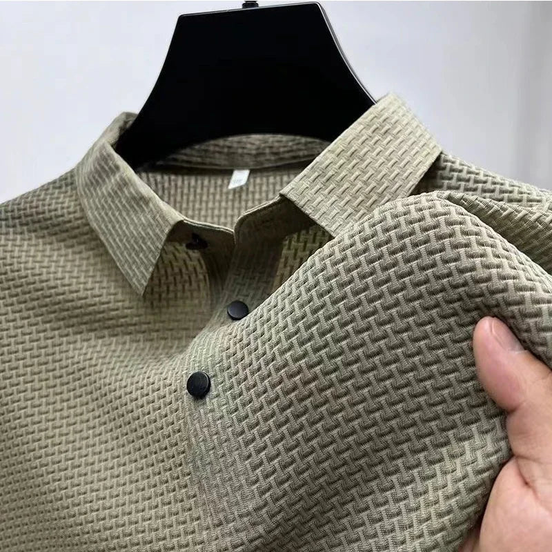 Polo de hombre con textura de hueso – Camiseta transpirable de verano