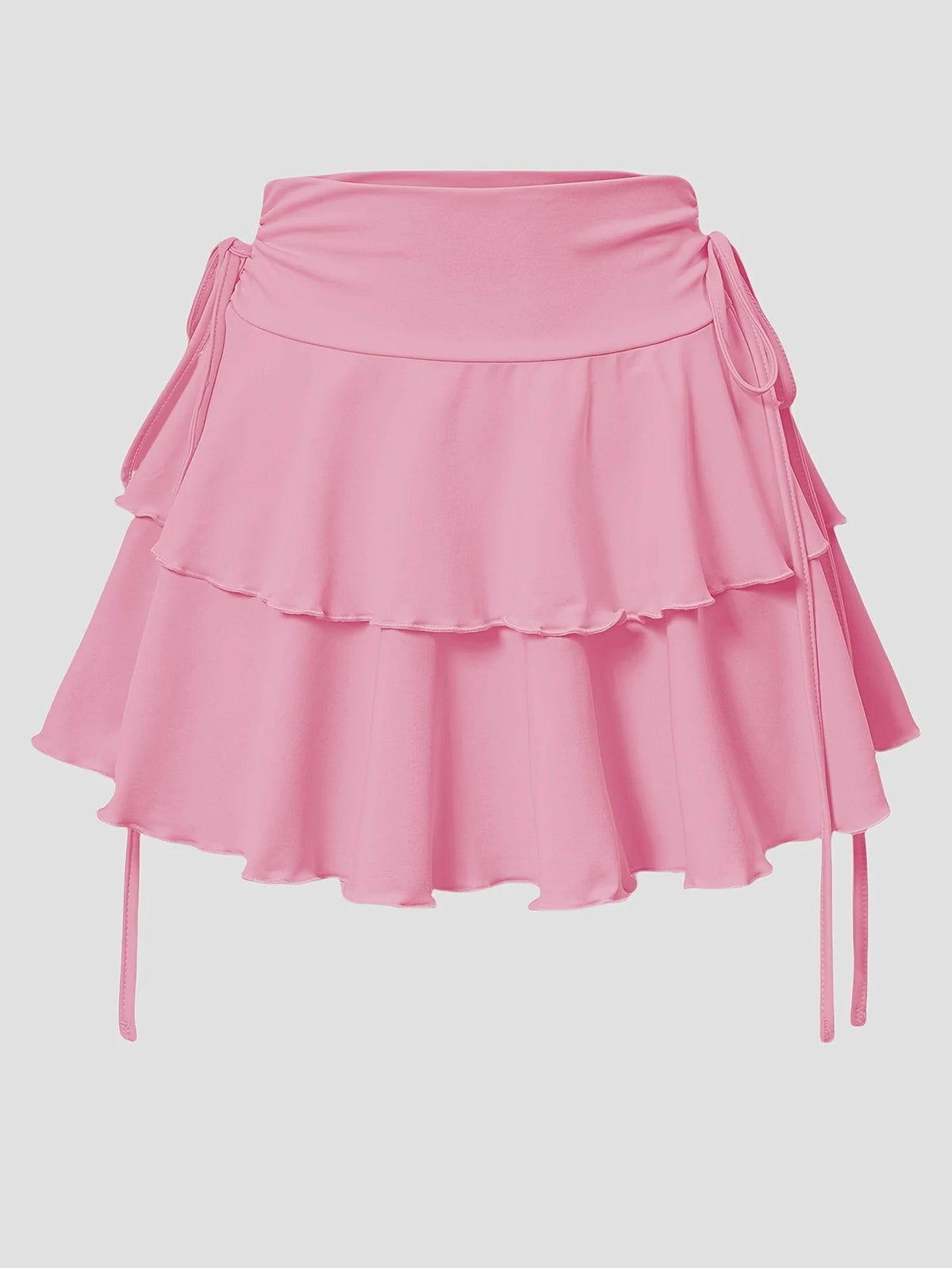 High-Waist Solid Color Mini Skirt