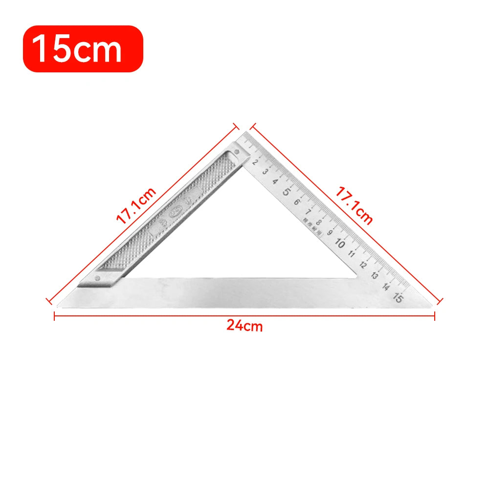 Aluminum Alloy 90-Degree Try Square Ruler — Woodworking Right Angle Gauge
