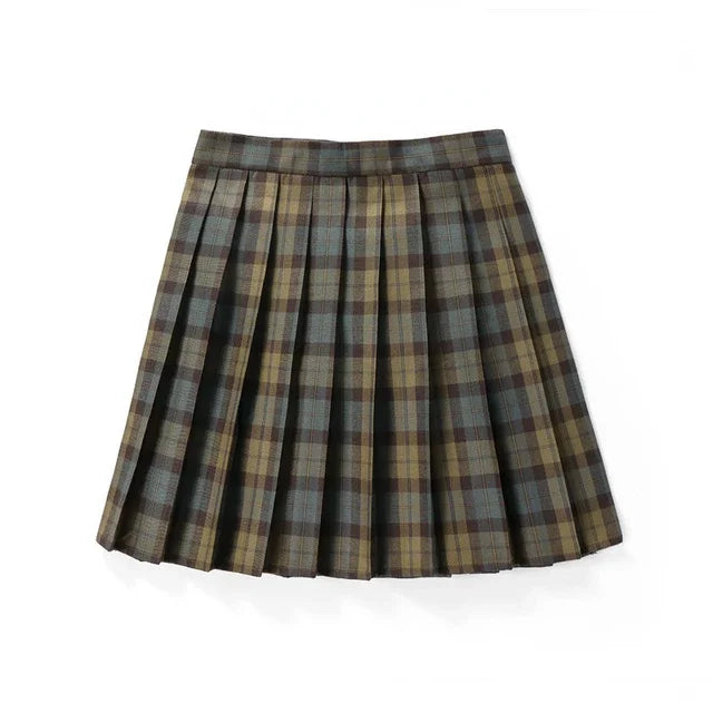 Plaid Pleated Mini Skirt