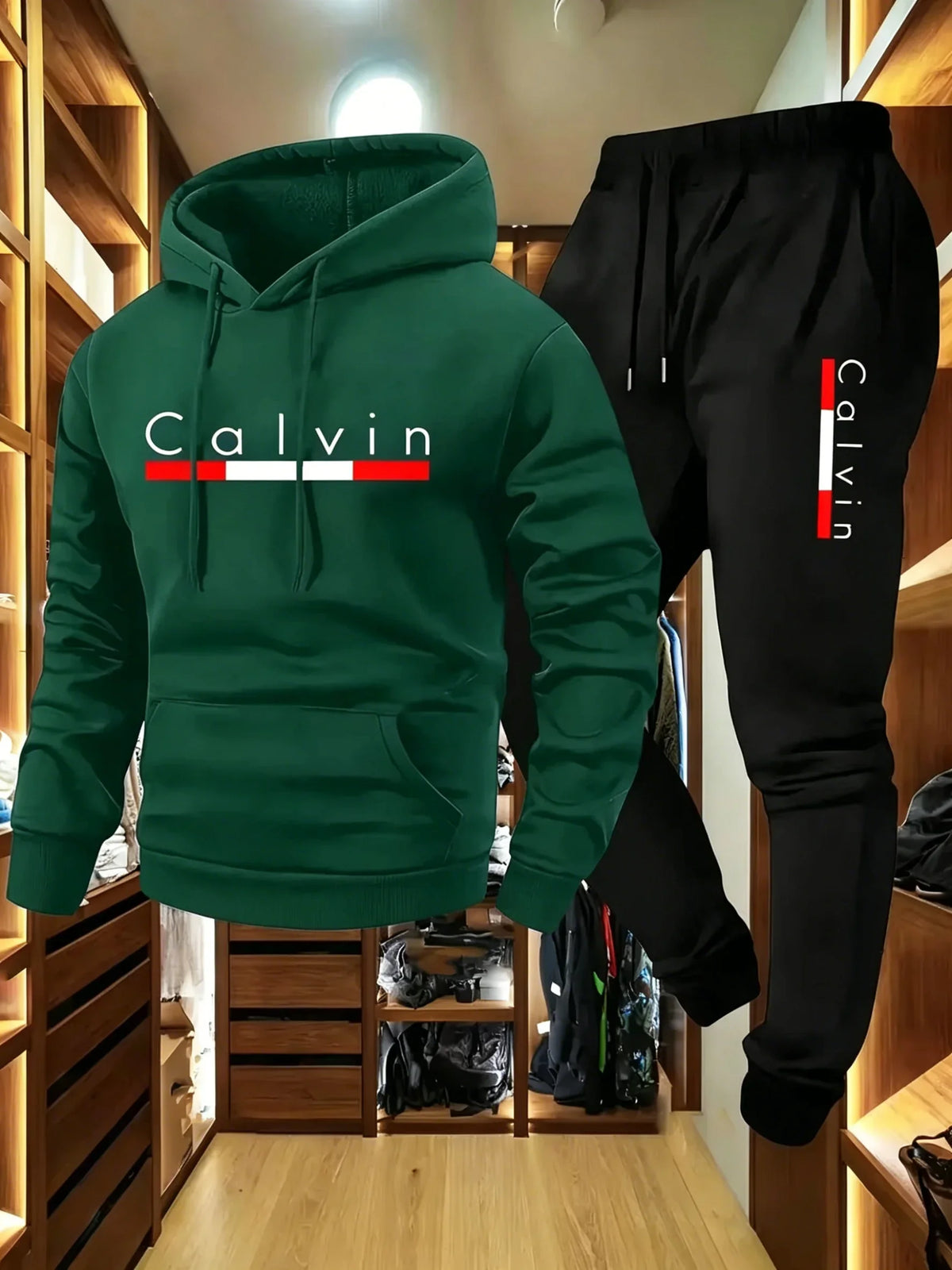 Printed Fleece Hoodie & Jogger Set