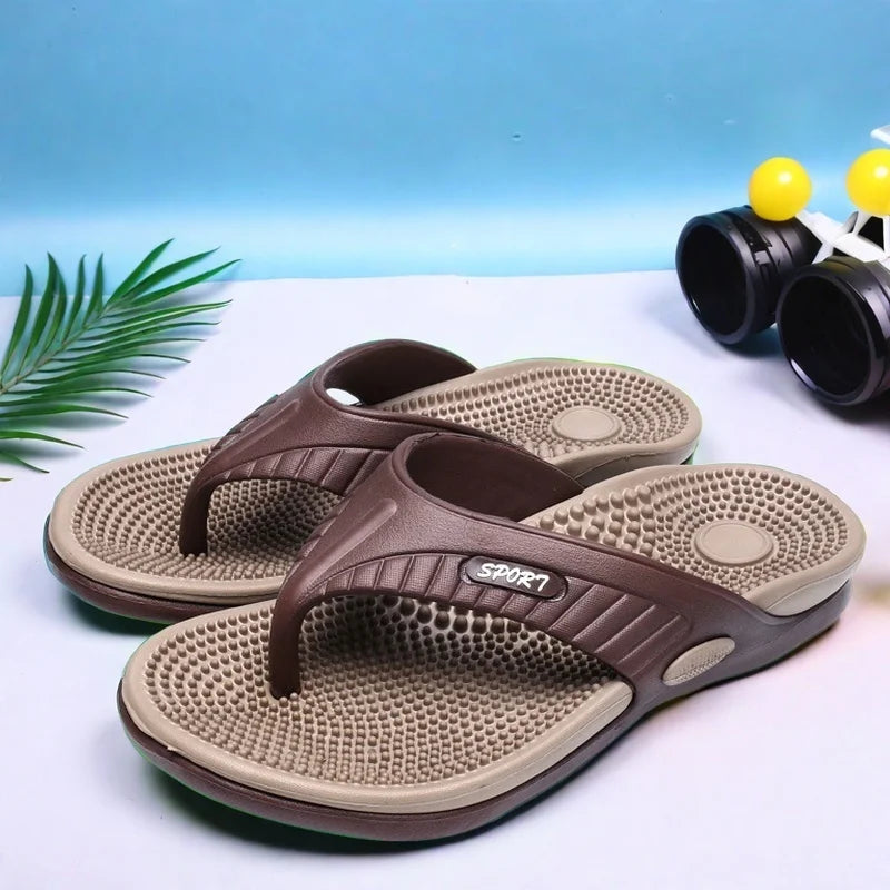 Sandalias ligeras de masaje de EVA para hombre – Chanclas sin cordones para playa, casa y exteriores