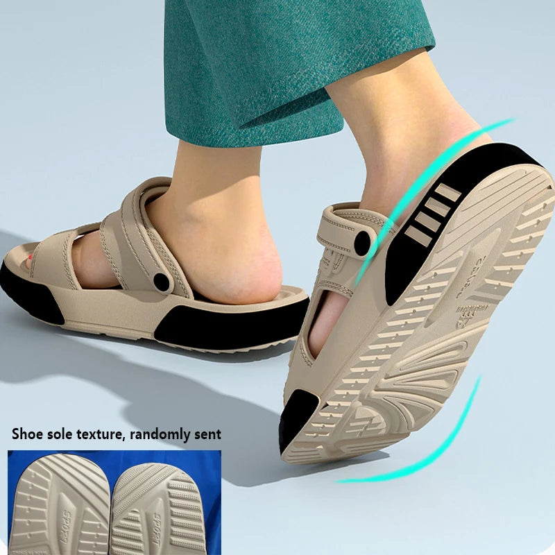 Pantuflas de hombre con plataforma de EVA – Sandalias de playa para interior y exterior con suela blanda