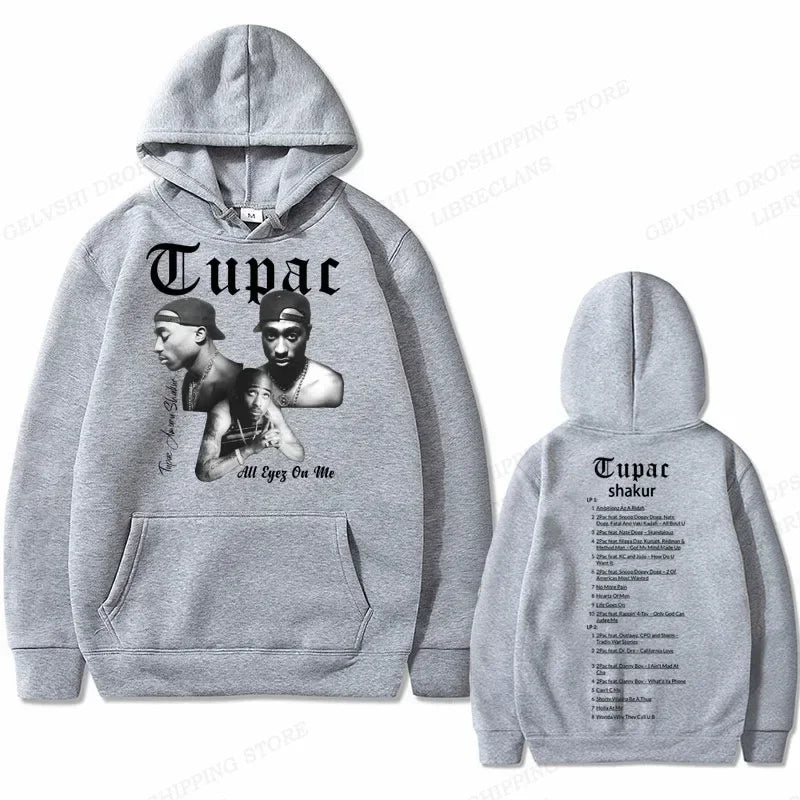 2Pac Graphic Hoodie – Unisex Oversized Fleece Hip Hop Sweatshirt