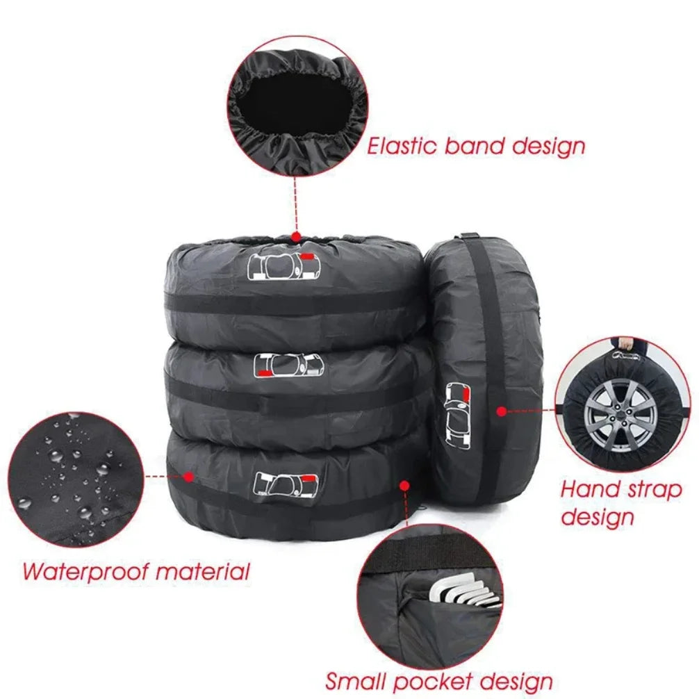 Cubierta Universal para Rueda de Repuesto y Bolsa de Almacenamiento – A prueba de Polvo, Impermeable, 16–20 Pulgadas