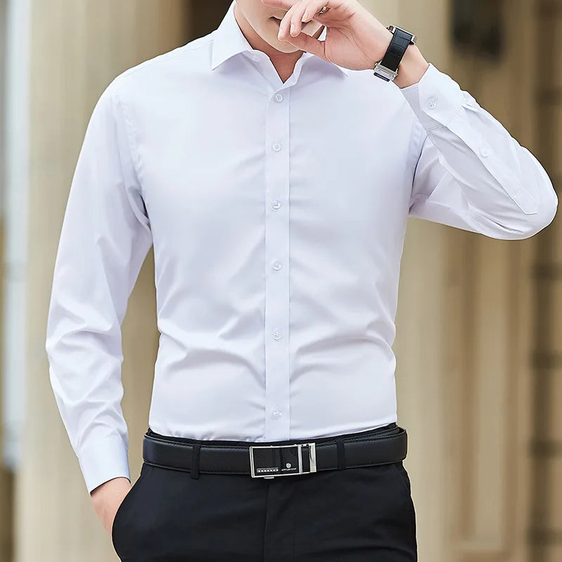 Camisa de vestir slim fit de tallas grandes para hombre