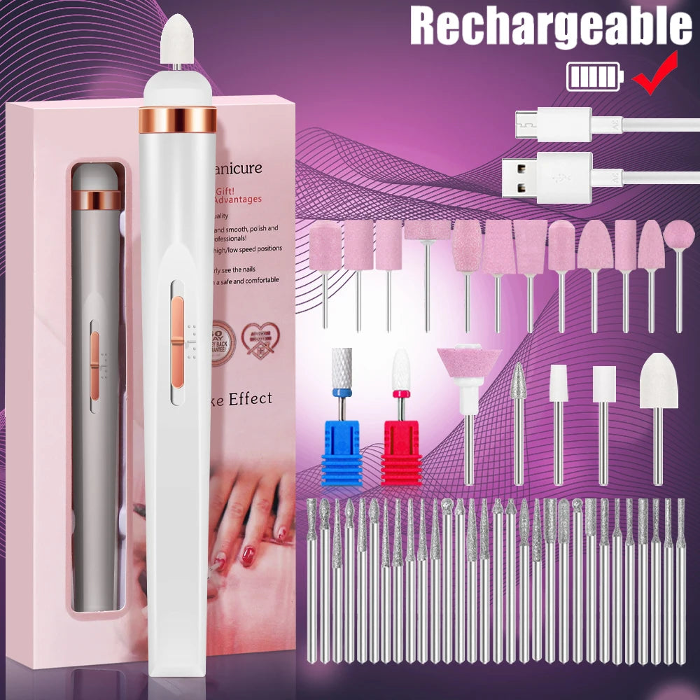 Electric Nail Drill Machine – USB Rechargeable