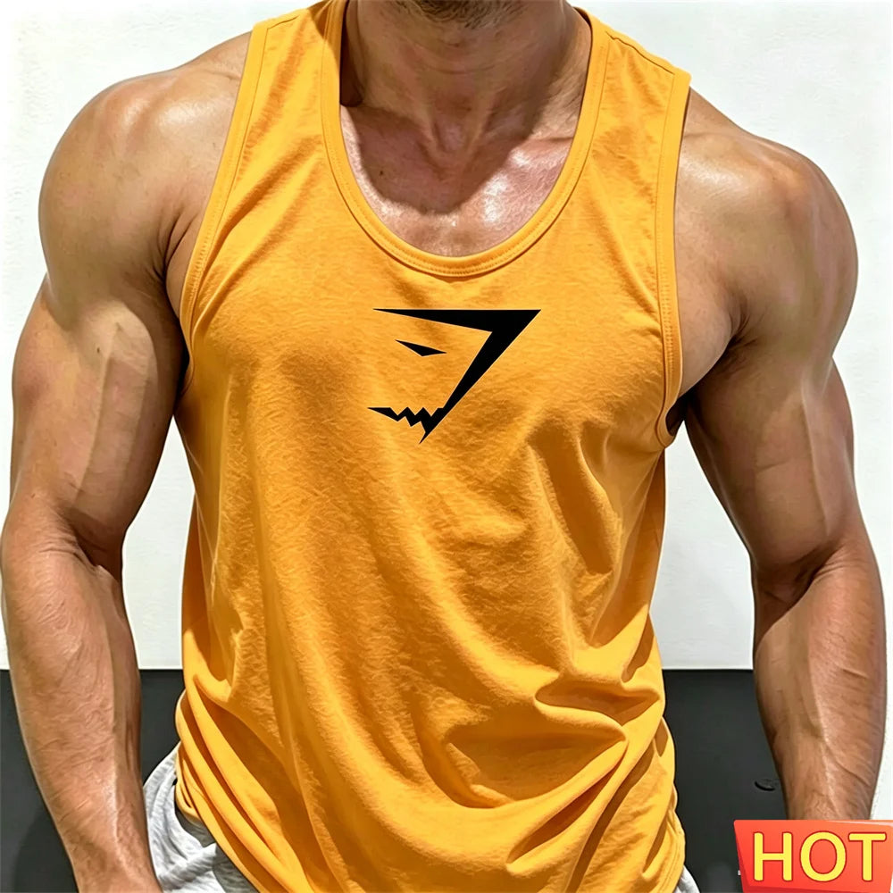 Men's Printed Gym Vest – Quick-Dry Sleeveless Sports Tank Top