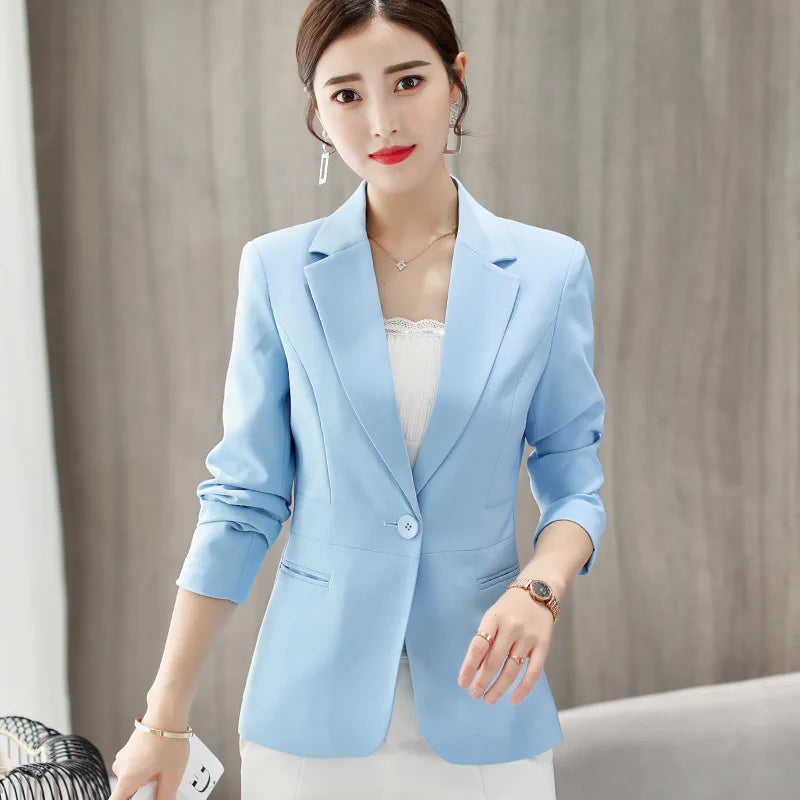 Women's Slim Fit Long-Sleeve Blazer – Classic Office Jacket