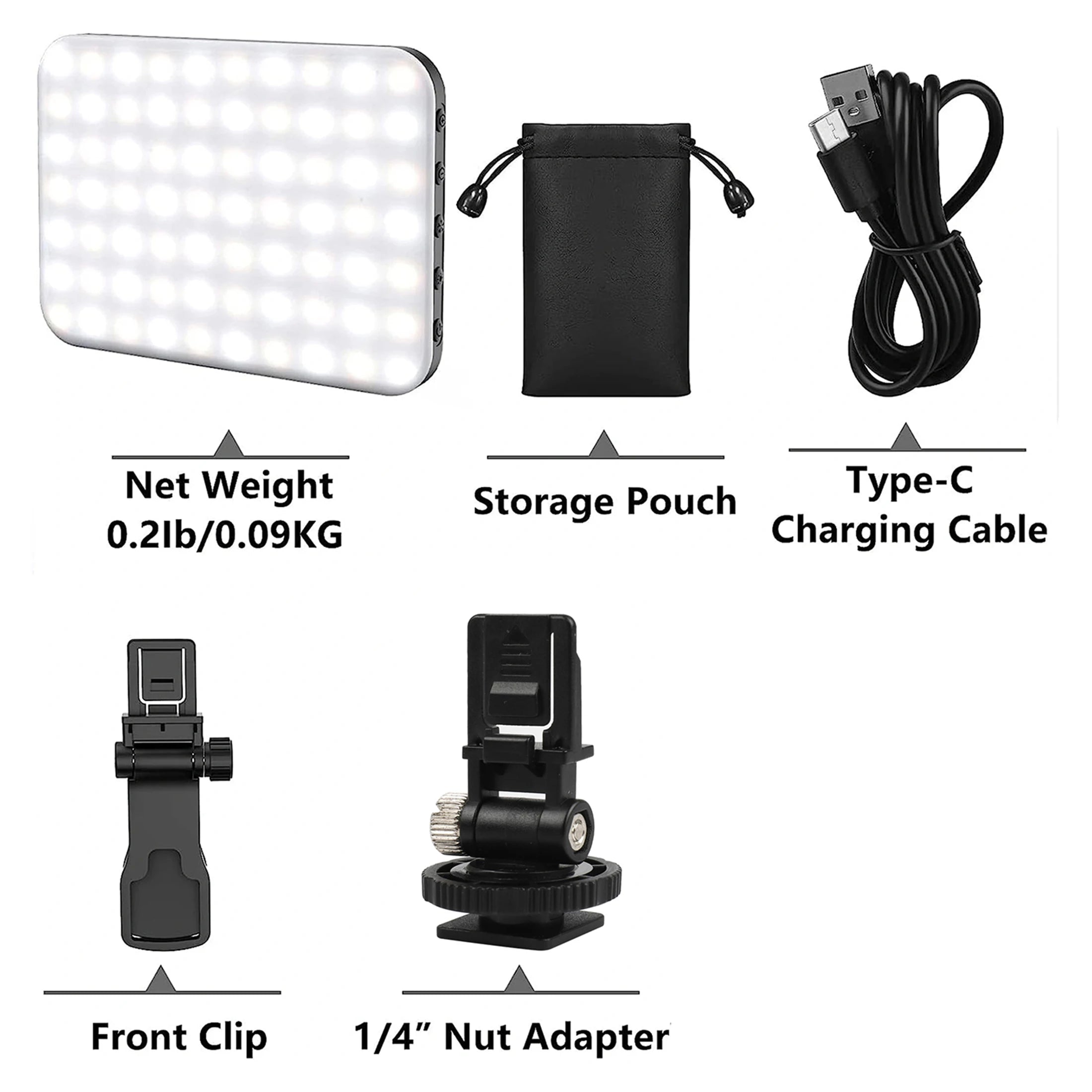LED Selfie Ring Light — 60 LEDs, 7 Brightness Modes, Bi-Color 2500K-6500K