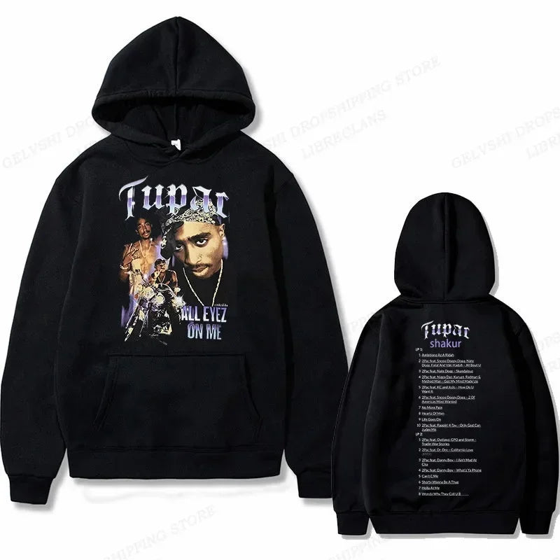 2Pac Graphic Hoodie – Unisex Oversized Fleece Hip Hop Sweatshirt