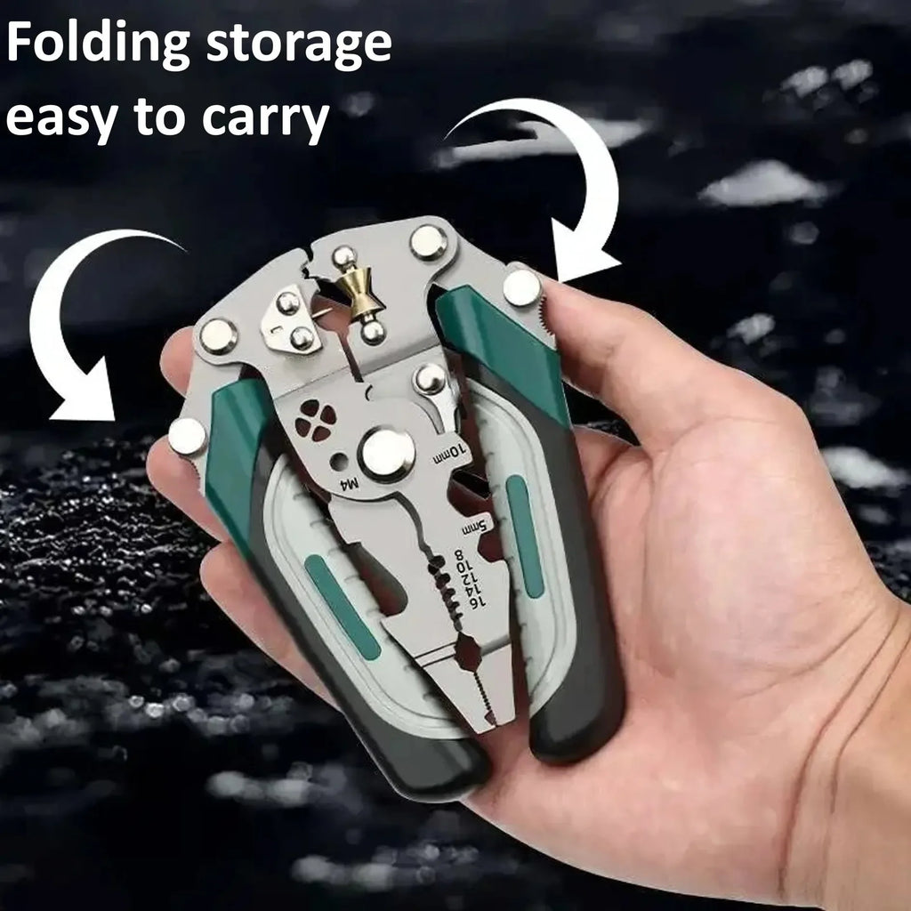 Foldable 18-in-1 Wire Stripping & Crimping Pliers – Electrician Multi-Tool