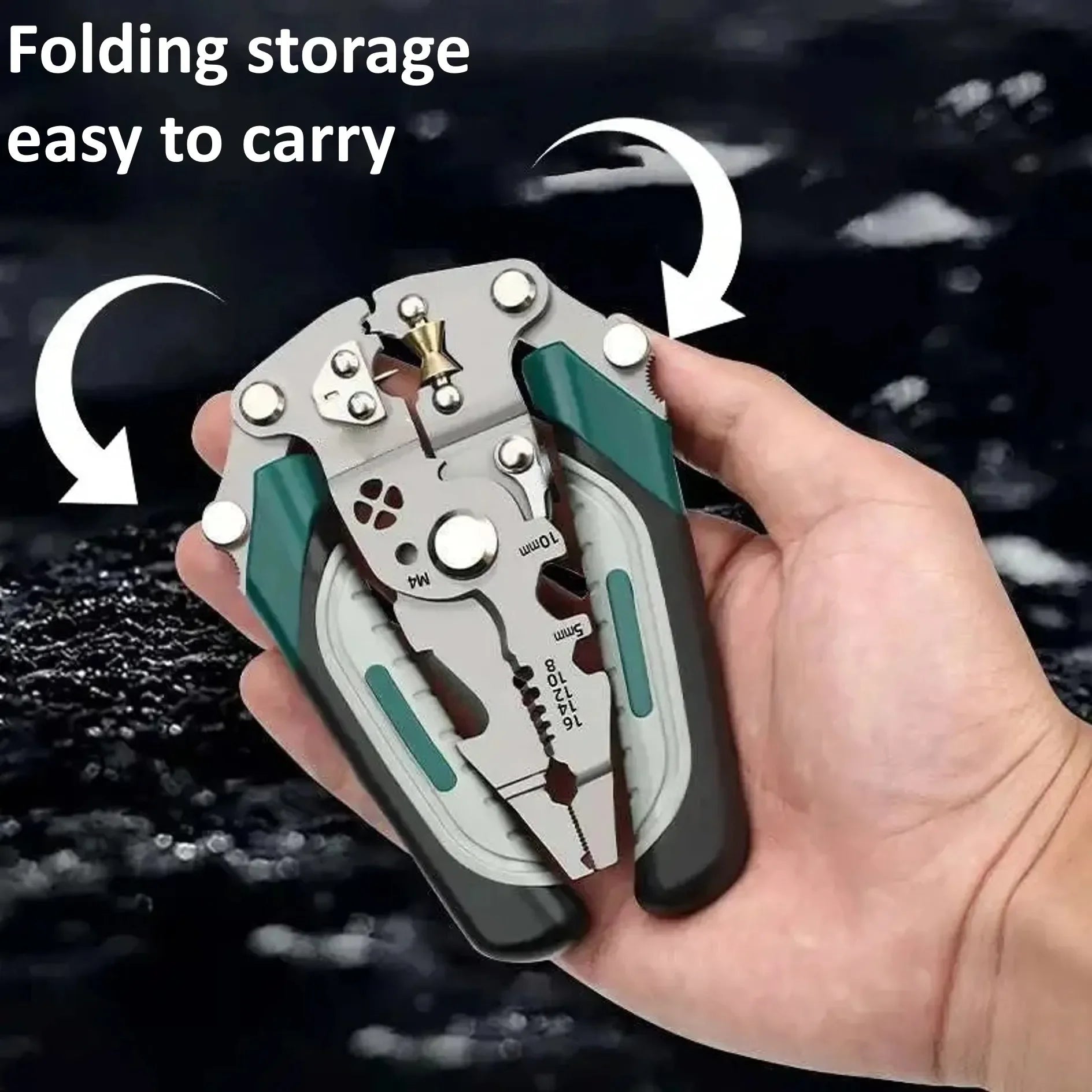 Foldable 18-in-1 Wire Stripping & Crimping Pliers – Electrician Multi-Tool