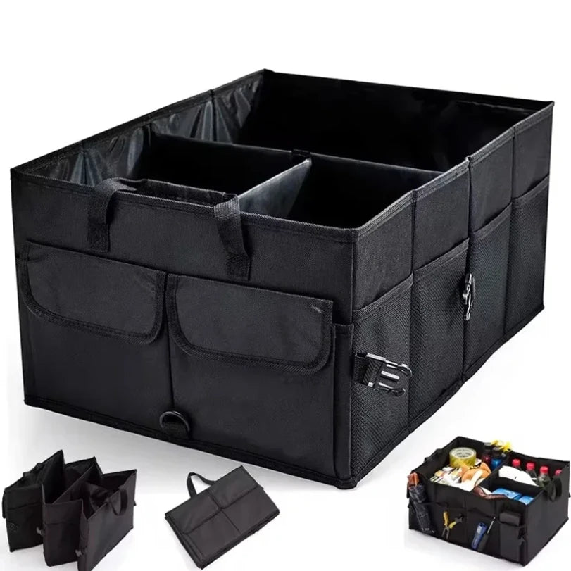 Organizador grande plegable para maletero de coche | Caja de almacenamiento de carga de Oxford ecológica