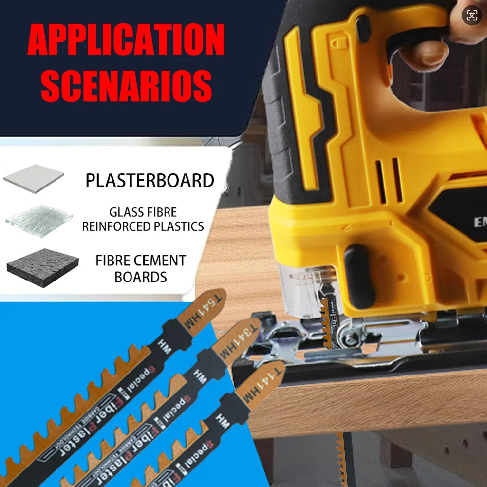 T141Hm1 1-Piece 4 in 6 Tpi Carbide-Tipped Special for Fiber and Plaster T-Shank Jig Saw Blades