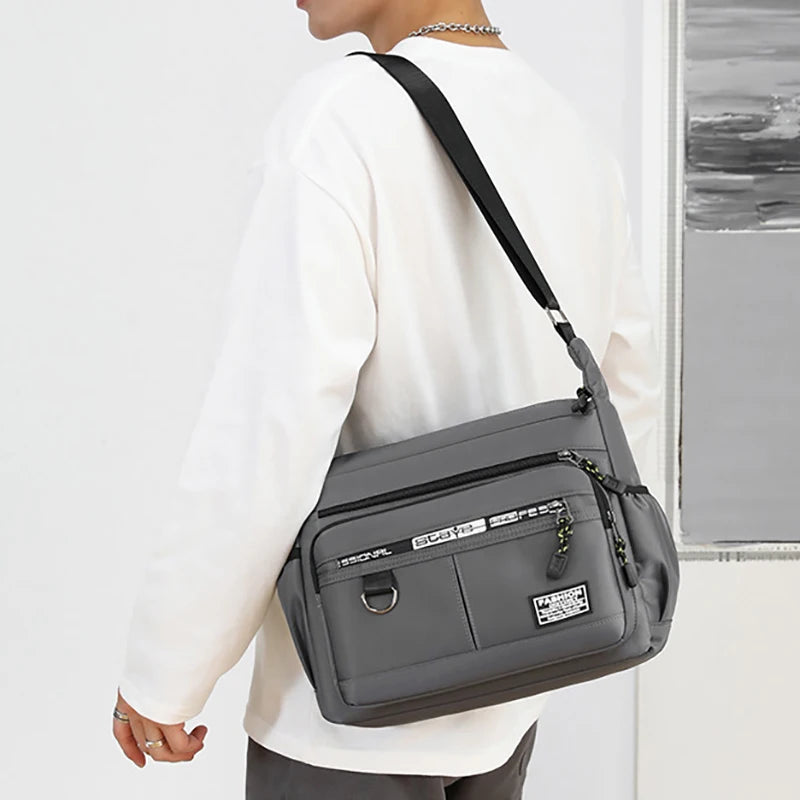 Oxford Shoulder Bag — Large Capacity Multi-Pocket Crossbody Messenger Bag