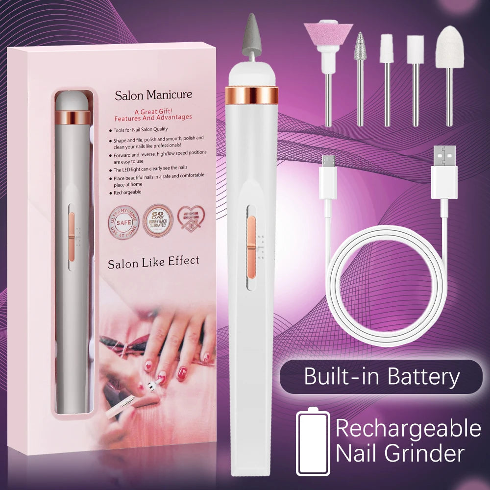Electric Nail Drill Machine – USB Rechargeable
