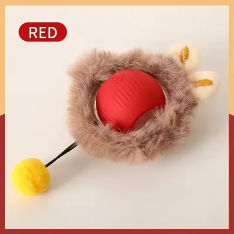 Juguete de bola para gatos con cola y auto-rodante — Recargable por USB
