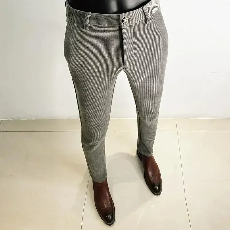 Men's Thickened Woolen Suit Pants - Slim Fit (28-36)