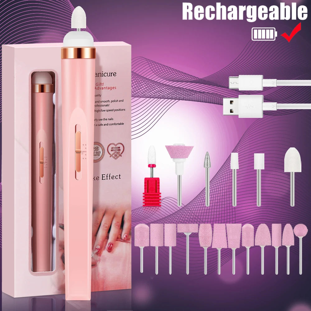 Electric Nail Drill Machine – USB Rechargeable