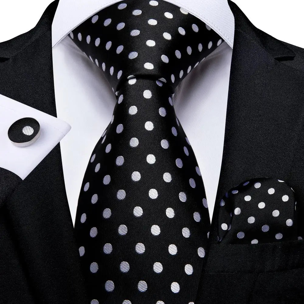 Floral Necktie Set for Men — Tie, Pocket Square & Cufflinks