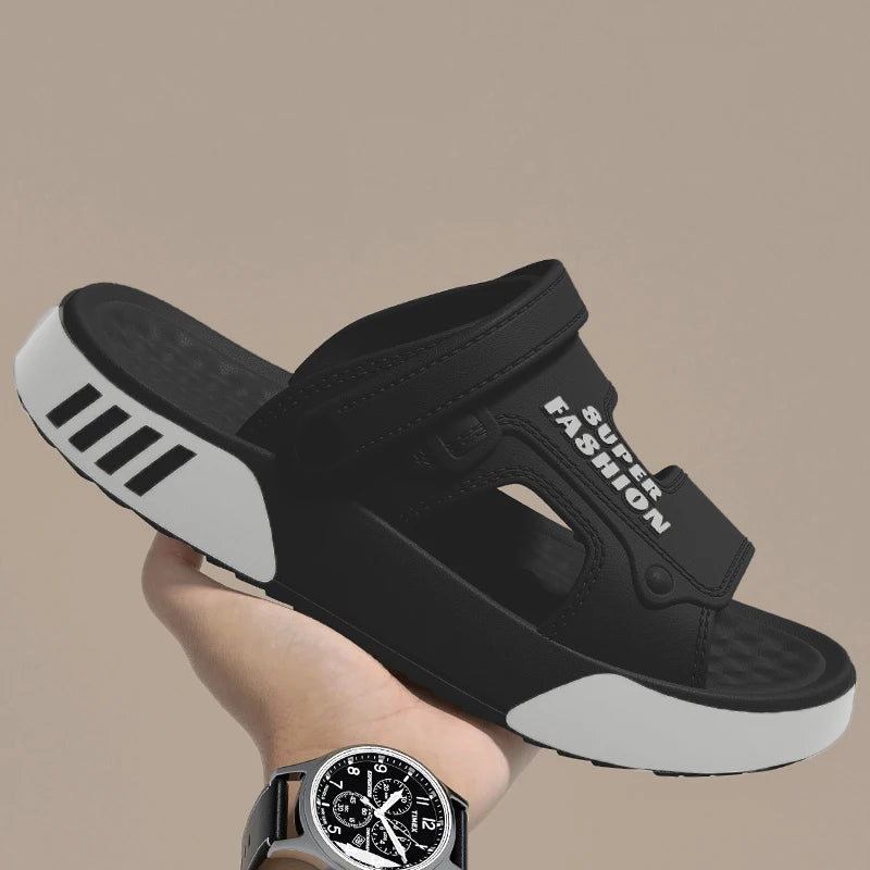 Pantuflas de hombre con plataforma de EVA – Sandalias de playa para interior y exterior con suela blanda