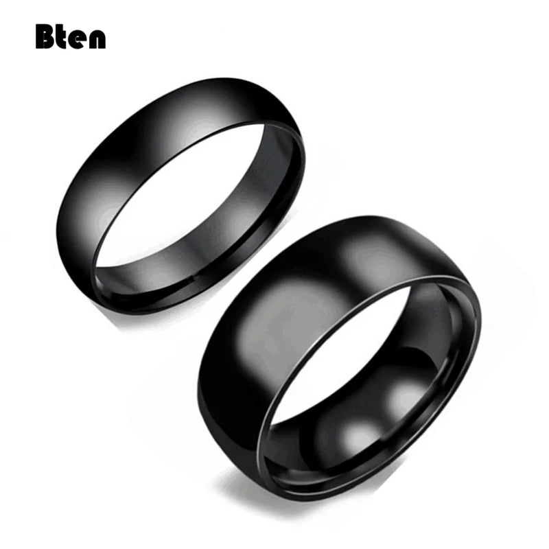 Classic Smooth Polished Ring | 4mm, 6mm & 8mm | Wedding Band for Women & Men | Black, Gold, Silver