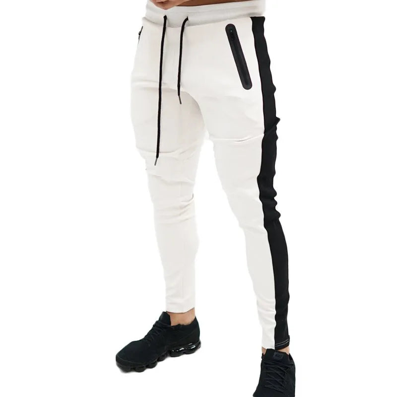 Men's Casual Knitted Jogger Pants with Optional Zip Pockets – Solid Color Sweatpants